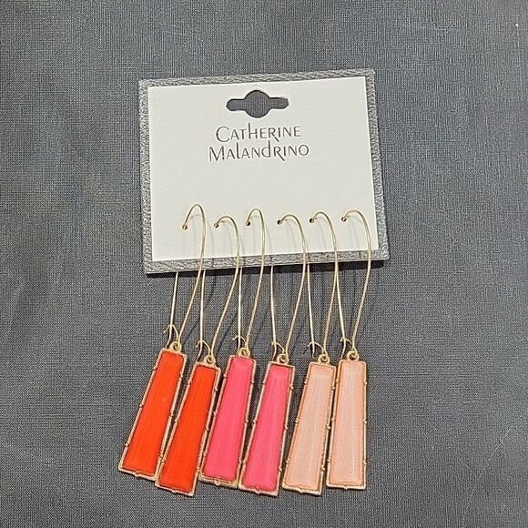 BRAND NEW CATHERINE MALANDRINO 3-PACK STATEMENT GEMSTONE DROP EARRINGS - Picture 6 of 12